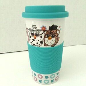 Furby Tumbler Ceramic Mug Cup Silicone Cover Top Very Good Condition